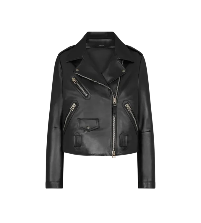 Asymmetric Leather Biker Jacket
