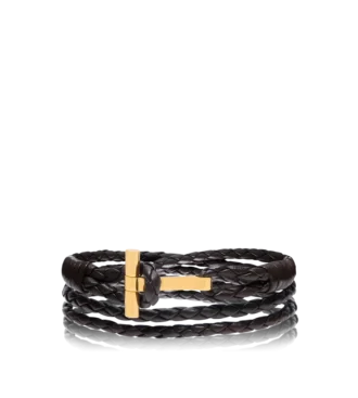 Braided Leather T Bracelet