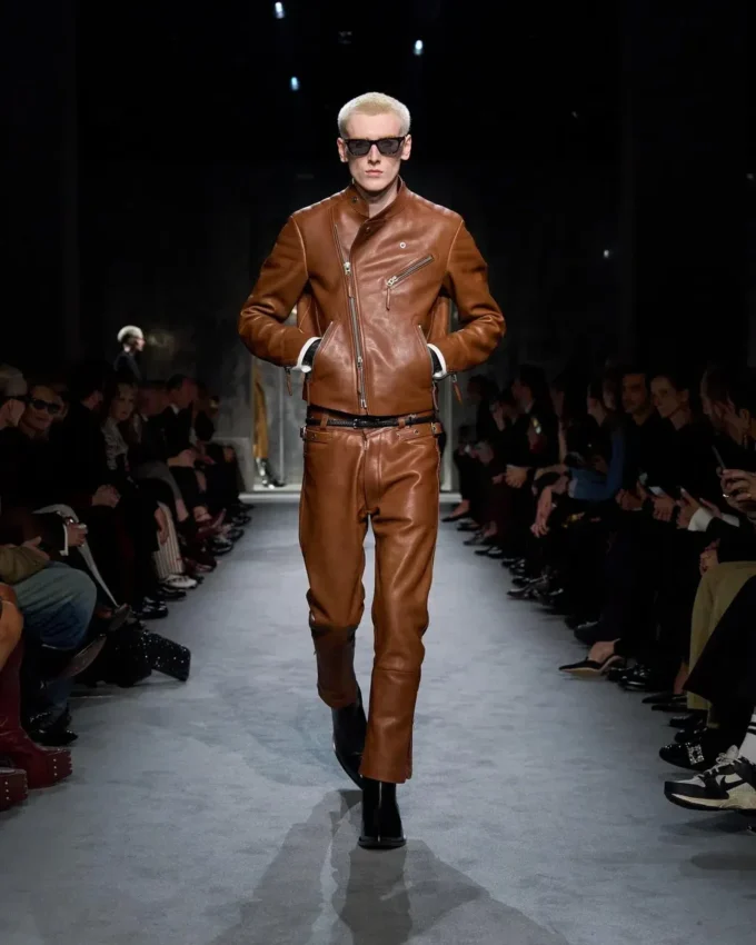 Buffalo Grain Leather Biker Pant