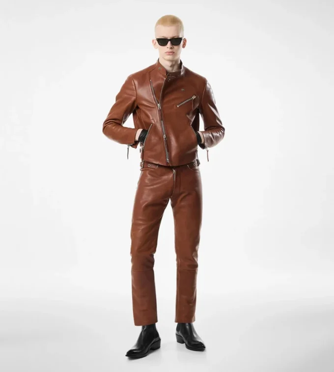 Buffalo Grain Leather Biker Pant