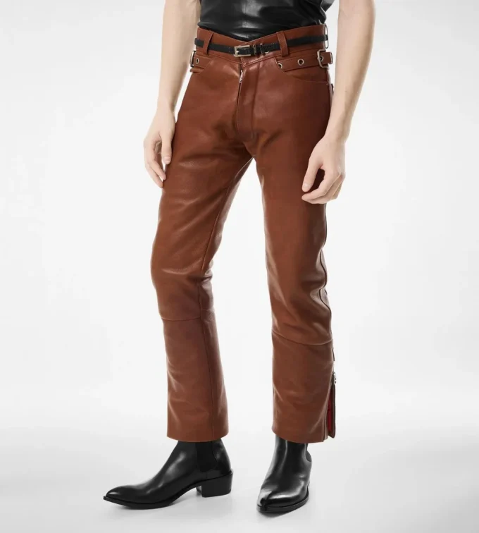 Buffalo Grain Leather Biker Pant