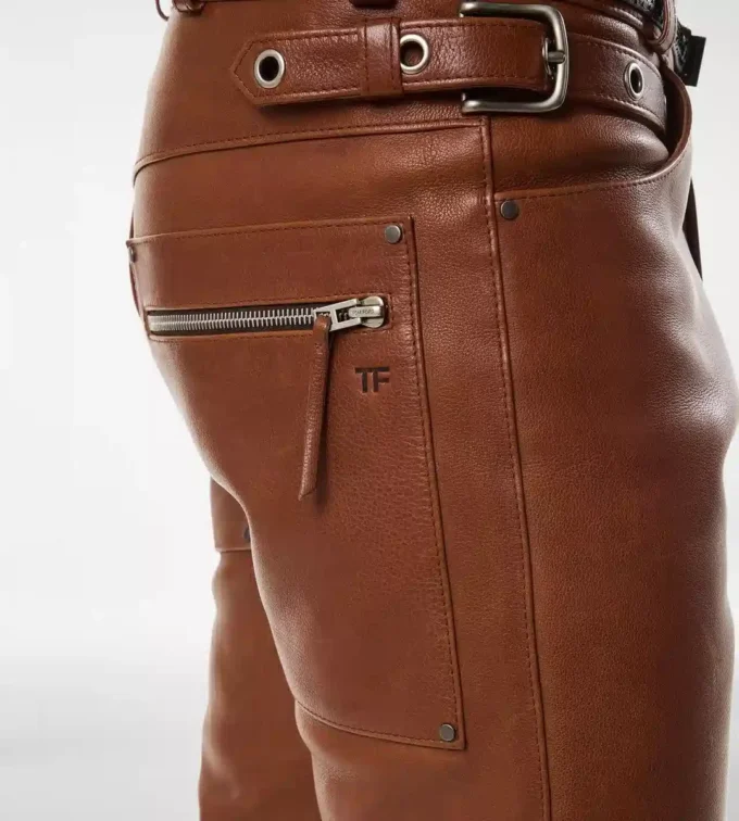 Buffalo Grain Leather Biker Pant