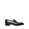 Burnished Leather and Alligator Elkan Twisted Band Loafer
