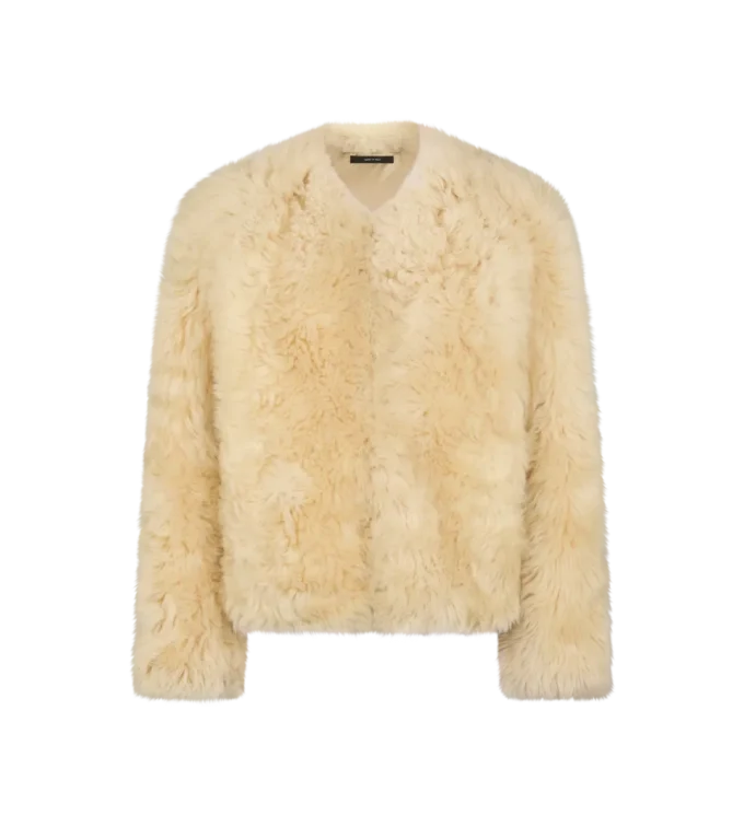 Collarless Shearling Jacket Collarless Shearling Jacket