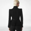 Compact Stretch Boucle’ Wrap Jacket
