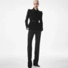 Compact Stretch Boucle’ Wrap Jacket
