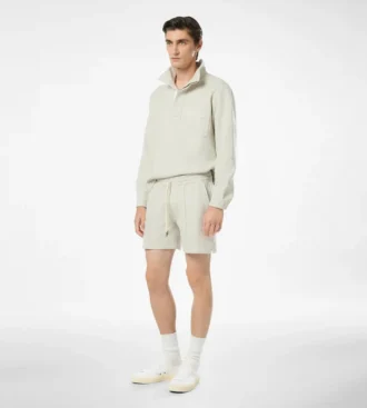 Cotton Silk Cashmere Half Button Pullover
