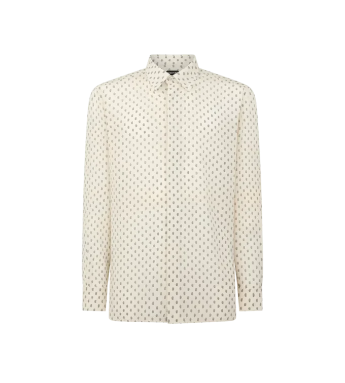Crepe De Chine Paisley Print Fluid Fit Shirt