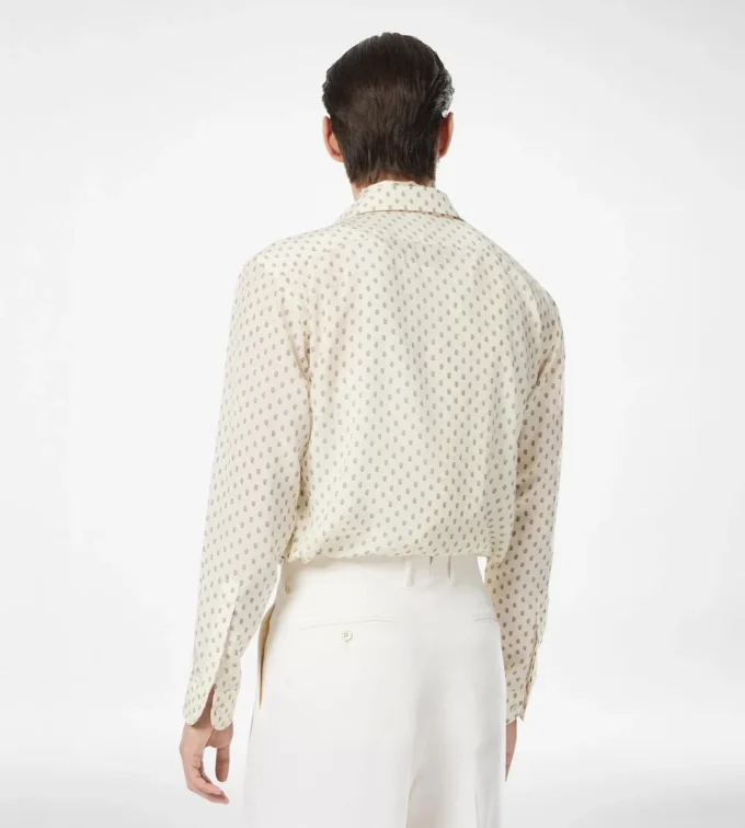 Crepe De Chine Paisley Print Fluid Fit Shirt