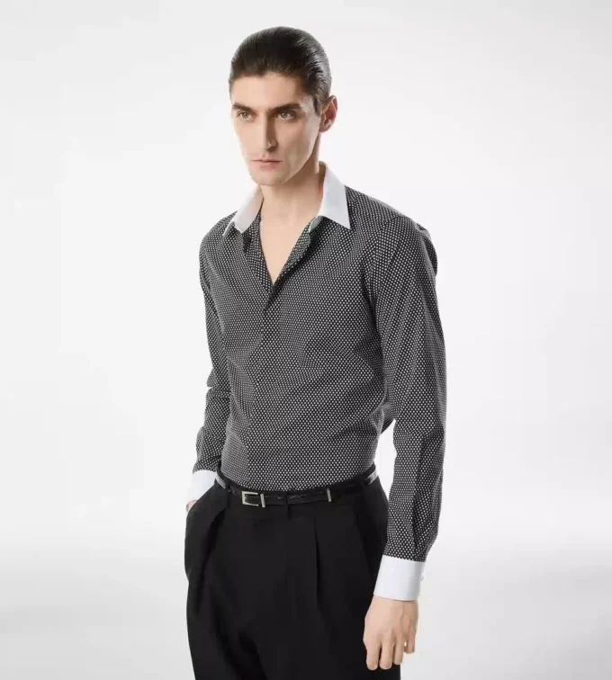 Diamond Print Cotton Classic Fit Shirt