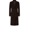 Double Breasted Belted Suede Coat
