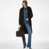 Double Breasted Belted Suede Coat