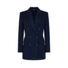 Double Breasted Jacket with Leather Undercollar