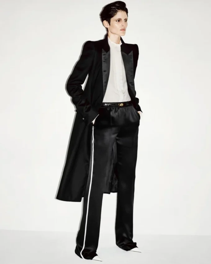 Silk Crepe De Chine Shirt with Plisse Details
