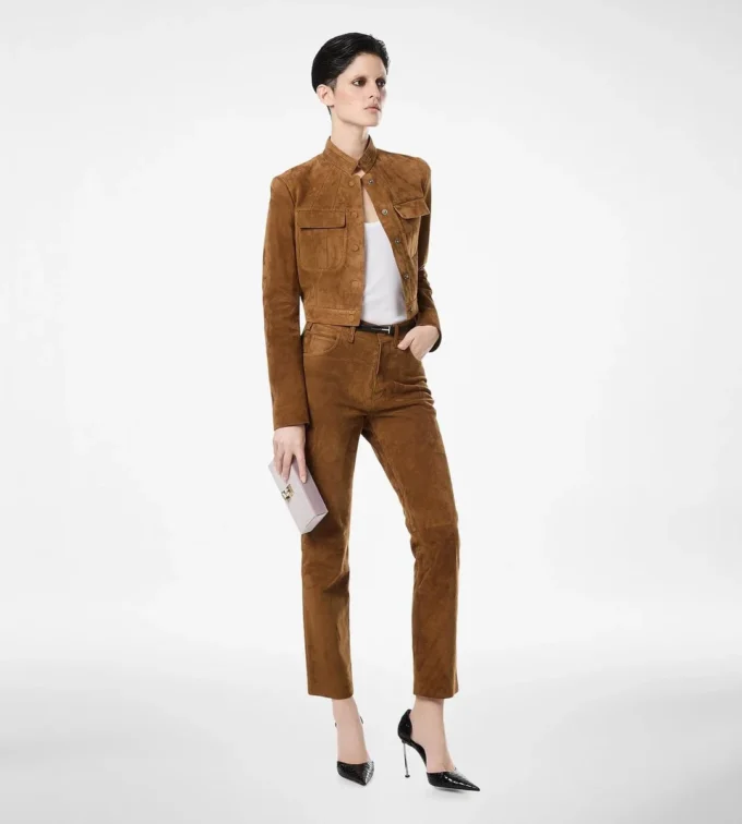 Full Grain Lamb Suede Officer Jacket