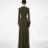Full Needle Fine Cashmere Silk Crewneck Column Dress
