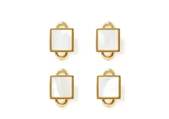 Gold and Pearl Square Studs