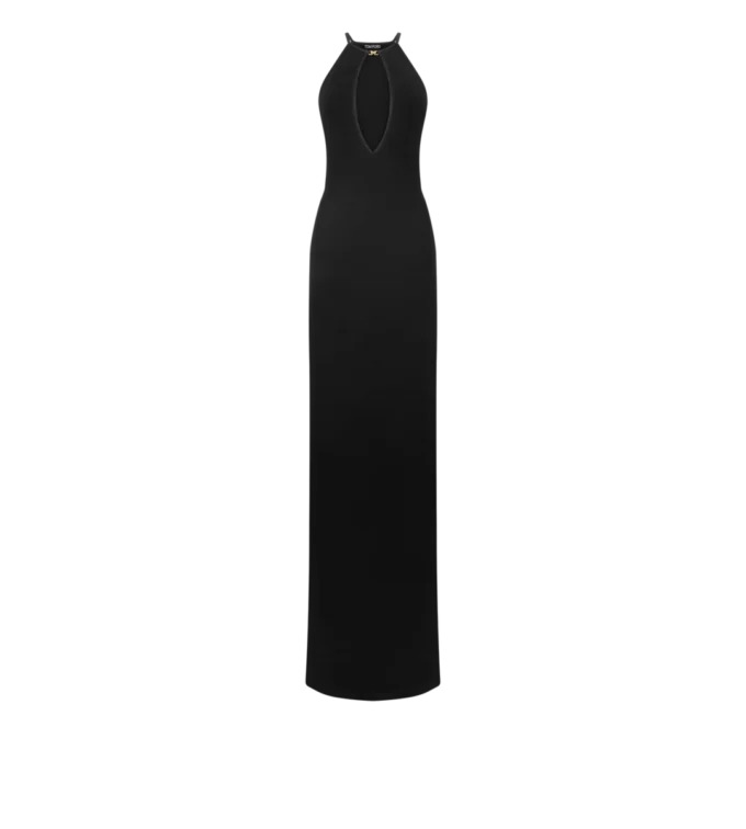 Halterneck Evening Dress with Cut Out