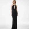 Halterneck Evening Dress with Cut Out