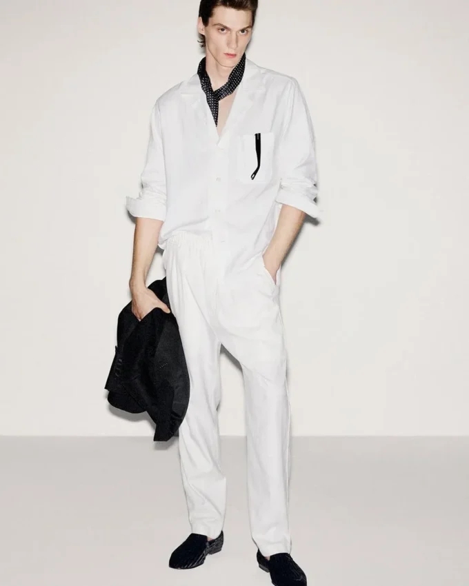 Herringbone Stripe Pleated Lounge Pant