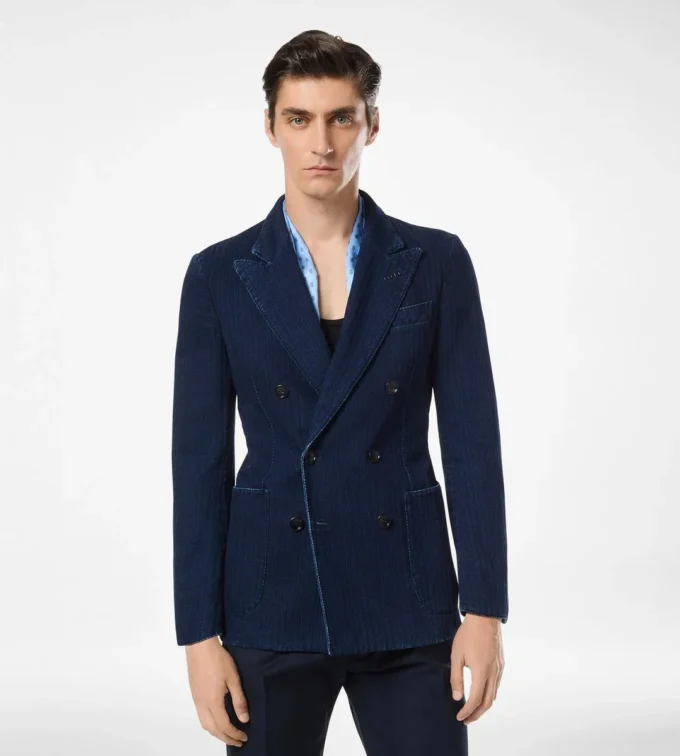Indigo Herringbone Jacket