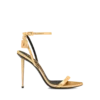 Laminated Nappa Leather Padlock Pointy Naked Sandal