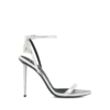 Laminated Nappa Leather Padlock Pointy Naked Sandal