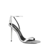 Laminated Nappa Leather Padlock Pointy Naked Sandal