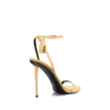 Laminated Nappa Leather Padlock Pointy Naked Sandal