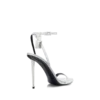 Laminated Nappa Leather Padlock Pointy Naked Sandal