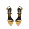 Laminated Nappa Leather Padlock Pointy Naked Sandal