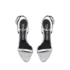 Laminated Nappa Leather Padlock Pointy Naked Sandal