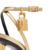 Laminated Nappa Leather Padlock Pointy Naked Sandal