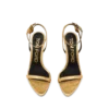 Laminated Nappa Leather Padlock Pointy Naked Sandal 85Mm