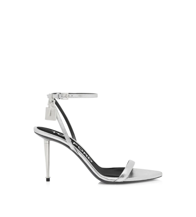 Laminated Nappa Leather Padlock Sandal