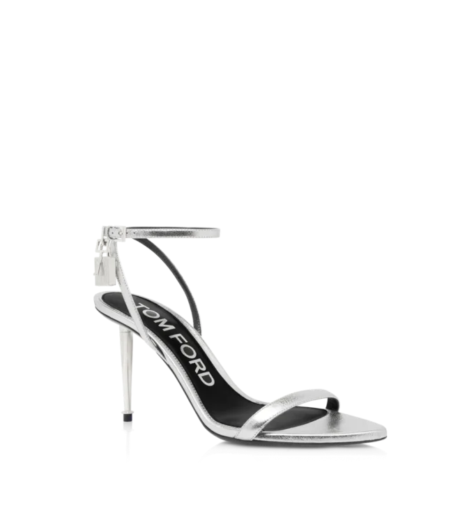 Laminated Nappa Leather Padlock Sandal