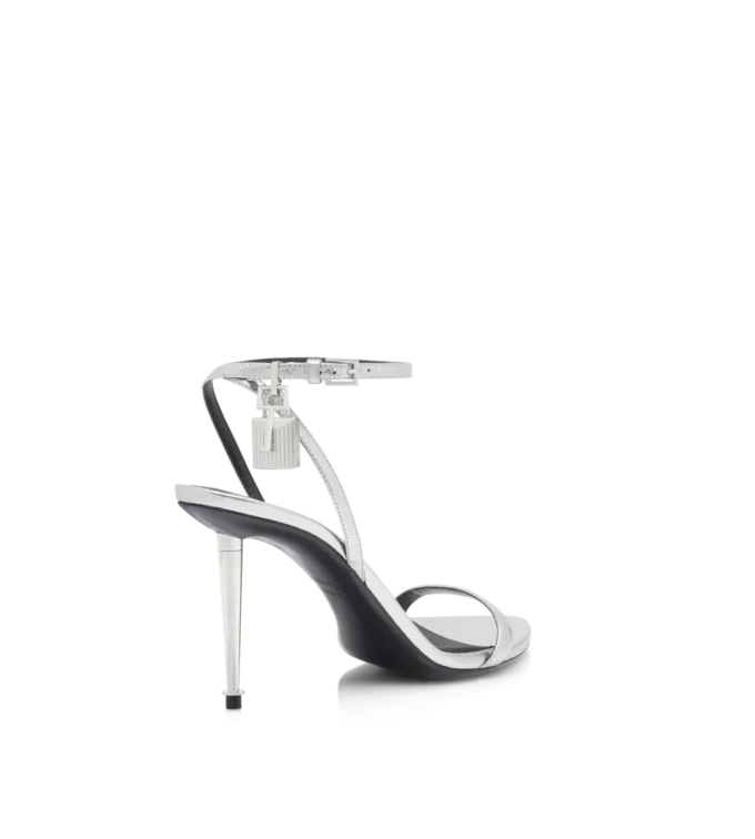 Laminated Nappa Leather Padlock Sandal