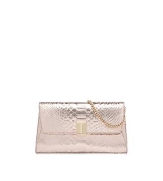 Laminated Stamped Python Nobile Clutch