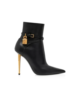 Leather Padlock Ankle Boot