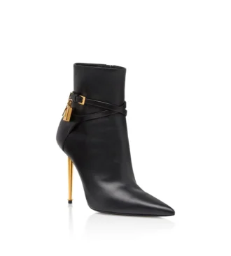 Leather Padlock Ankle Boot