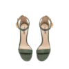 Lizard-Effect Suede Leather Padlock Sandal