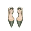 Lizard-Effect Suede Leather Padlock Slingback