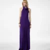 Long Halterneck Dress with Pockets and Open Back