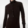 Long Open Turtleneck Cashmere Dress