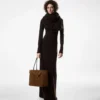 Long Open Turtleneck Cashmere Dress