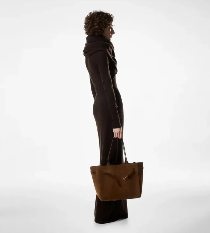 Long Open Turtleneck Cashmere Dress