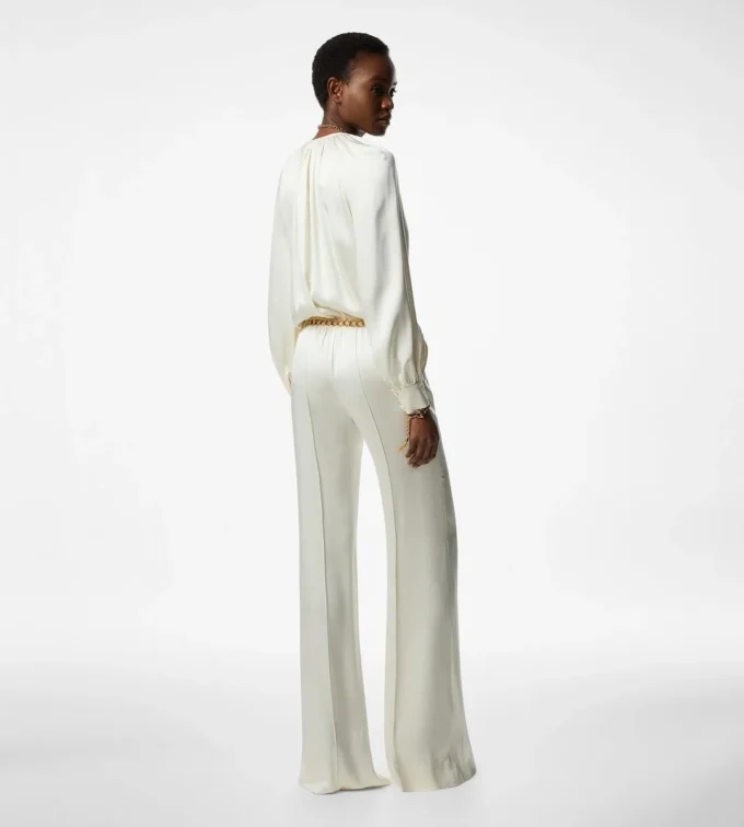Long Sleeve Gathered Jumpsuit