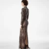 Long Sleeve Mock Neck Evening Dress