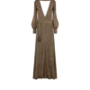 Long V-Neck Dress with Open Back