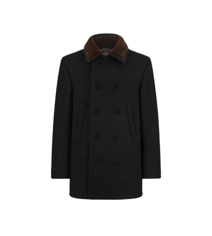 Melton Wool Shearling Peacoat Melton Wool Shearling Peacoat